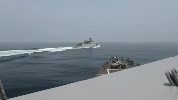 Chinese ship ‘cuts off U.S. destroyer’