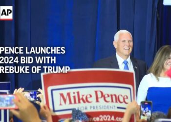 Pence launches White House bid with rebuke of Trump