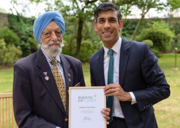 U.K. PM Rishi Sunak honours 101-year-old Sikh World War II veteran with Points of Light award