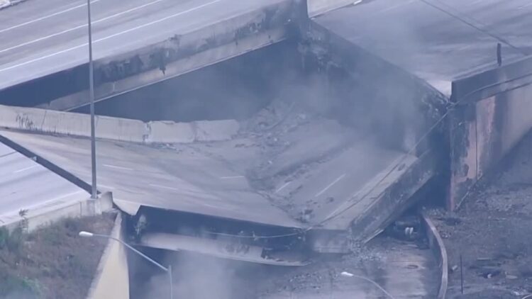 Vehicle fire leads to partial I-95 collapse in Philadelphia