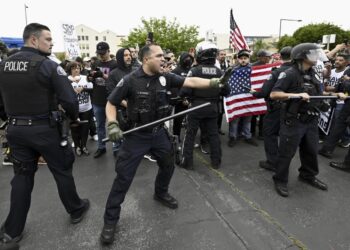 Protesters brawl as Southern California school district decides whether to recognize Pride Month