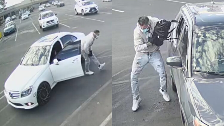 Man caught on CCTV snatching woman’s purse, driving away in his Mercedes in Las Vegas Chinatown