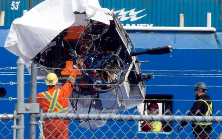 Mangled debris from the Titan submersible recovered