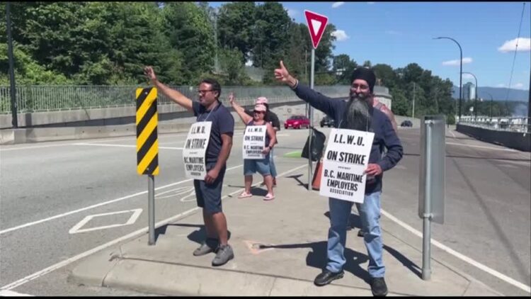 Thousands of port workers in Canada’s BC go on strike