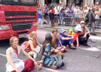 Just Stop Oil Block Float in London’s Pride Parade